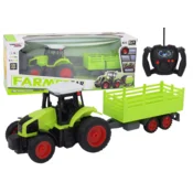 Traktor na daljinsko vodenje RC s prikolico 1:16, zelena
