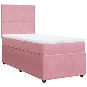 vidaXL vidaXL Box spring postelja z vzmetnico roza 100x200 cm žamet, (21309215)