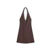 Bershka Obleka temno rjava
