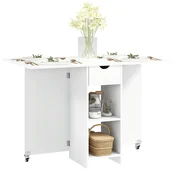 HOMCOM HOMCOM Zložljiva jedilna miza iverna plošča 114,5D x 70Š x 75V cm bela, (5000242591)