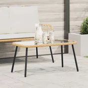 vidaXL vidaXL Klubska miza Naravna 90x45x42 cm Poli ratan, (22015897)