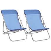 Vidaxl Zložljiv stol za plažo 2 kosa textilene in jeklo