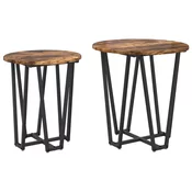 Set pomocnih stolica 2 pcs Dimnjeni hrast i crna
