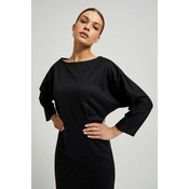 Womens smooth knee-length dress MOODO - black