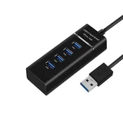 INF USB 3.0 Hub Razdelilnik z LED Indikatorjem in 1.5m Kablom - Črn, (5000129851)