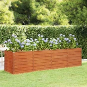 Vidaxl Visoka greda siva 320x80x77 cm vremensko odporno jeklo