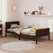Okvir za krevet od masivne borovine tamnosmedi 90 x 200 cm