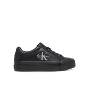 Superge Calvin Klein Vulc Flatform Laceup Low Lth HW0HW03159 Črna