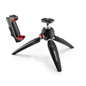 Manfrotto PIXI Evo stolni stalak za fotografije s 2 dijela (MTPIXIEVO-BK) + Pixi držac za pametni telefon (MCPIXI), crni