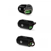 Puro USB-C USB-A PD avtomobilski polnilnik – črn