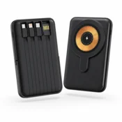 VYZIO Magnetna powerbank 10.000 mAh, brezžično 15W, 20W PD, vgrajeni kabli, stojalo | ULTICHARG