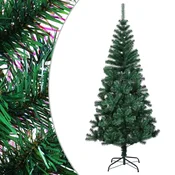 Vidaxl Umetna novoletna jelka z mavričnimi konicami zelena 120 cm PVC