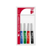 Komplet markerjev za flipchart, 1-4 mm, poševna konica, ICO Artip 12, 4 različne barve, 4 kosi
