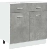 Vidaxl Spodnja omarica s predalom “Lyon” betonsko siva 80x46x81,5 cm