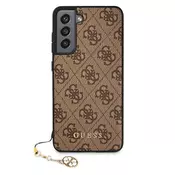 GUESS GUHCS21FEGF4GBR silikonski ovitek za Samsung Galaxy S21 FE G990 - rjav