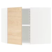 METOD Ugaoni zidni element s policama, bela/Askersund im. svetlog jasena, 68x60 cm