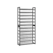 Songmics Stojalo za čevlje 12-nadstropno zložljivo 923x305x2214 cm črno