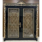Casa Padrino luxury baroque double apartment door black/gold - Magnificent solid wood door with frame - Luxury furniture in baroque style - Baroque furniture - Hotel furniture