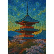 Kjoto Kjotski plakat v slogu Van Gogha 30x40 cm