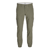 JACK & JONES Muške pantalone 12186889, Maslinaste