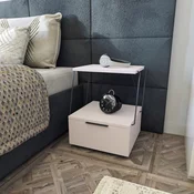 Lessentiel Maison Noćni ormarić Tekoba 42x52x41cm Beli