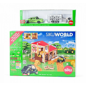 SIKU World - farma s automobilom za prijevoz stoke