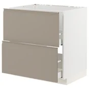 METOD / MAXIMERA Pod.element sudop. i 2front/2fioke, bela/Upplöv tamnobež, mat, 80x60 cm