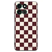 Silikonski črni ovitek za Motorola Moto G57 Power - Checked Away