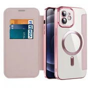 Torbica SmartMag Book s MagSafe tehnologijom i RFID novcanikom za iPhone 12- pink