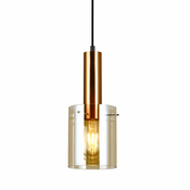 ITALUX PND-5581-1-BRO+AMB - Luster na sajli SARDO 1xE27/40W/230V crna/mesing
