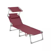 Songmics Ležalnik 53x193x29 cm Rdeč