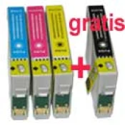 Komplet Fenix E-T1291-T1294 Bk/C/M/Y (3+1gratis) nadomešča kartuše Epson T1295 Multipack za Epson B42WD, BX305F, BX305FW, BX320FW, BX525WD, BX625FWD, BX925FWD, SX420W, SX425W, SX525WD, SX620FW - 18ml črna in po 15ml vsaka barvna