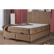Casa Padrino luxury double bed with mattress brown 180 x 200 cm - Bedroom furniture