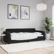 shumee vidaXL Kavč z ležiščem črne barve 80x200 cm oblazinjen z žametom
