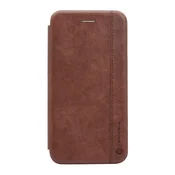 Maska na preklop Teracell Leather za iPhone XS Max tamno braon