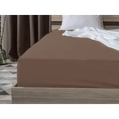 Ljubki dom Jersey rjuha temno rjava 200 x 220 cm