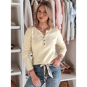 Long sleeve damski one size FELORIA jasnobeżowy Dstreet
