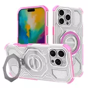 Hibridni ovitek Carbon Shield Pro za iPhone 16 Pro - pink transparent