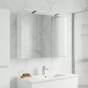 vidaXL Kopalniška ogledalna omara z LED lučmi Bela 100 x 14,5 x 70 cm