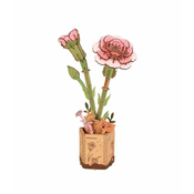 RoboTime 3D lesena sestavljanka Pink Carnation