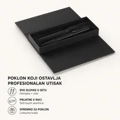 Set olovaka MAXIMUS - hemijska + roler olovka, metal/mesing, poklon kutija, crni