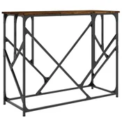 Vidaxl Konzolna mizica dimljen hrast 100x40x80 cm inženirski les