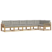 Set vanjskih sofa 4 pcs Bijela i svjetlosiva Poliester