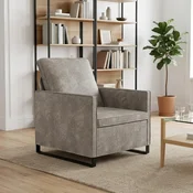 Vidaxl Fotelj Svetlo siva 70 x 81 x 82 cm Umetni velur