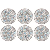 Casa Padrino luxury ceramic plates set of 6 brown/multicolored A 40 cm - Handmade & hand painted dinner plates with floral design - Hotel & restaurant accessories - Made in Italy