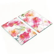 shumee Trpežne in elegantne steklene table z vzorcem akvarela in potonik 2x30x52 cm