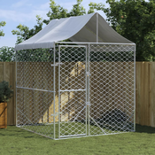 vidaXL Vanjski kavez za pse s krovom srebrni 2x2x2,5 m pocincani celik