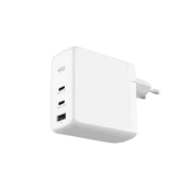 Ksix Gan ultrahiter zidni polnilec 100W PD & PPS, 2 x USB-C + 1 x USB-A, bel