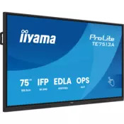 Iiyama Prolite TE7513A-B2AG 75UHD VA 3840x2160 400cd 1200:1 8ms Android 1, 8/128GB, 40-Points, VGA, HDMI 2x HDMI-out 2x USB-C, Audio mini-jack and Optical Out (S/PDIF), USB Touch Interface,  Landscape mode, Media Play USB Ports, AntiGlare Glass,LAN