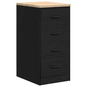 Vidaxl Garažna omara za shranjevanje črna 40x51x85 cm trdna borovina